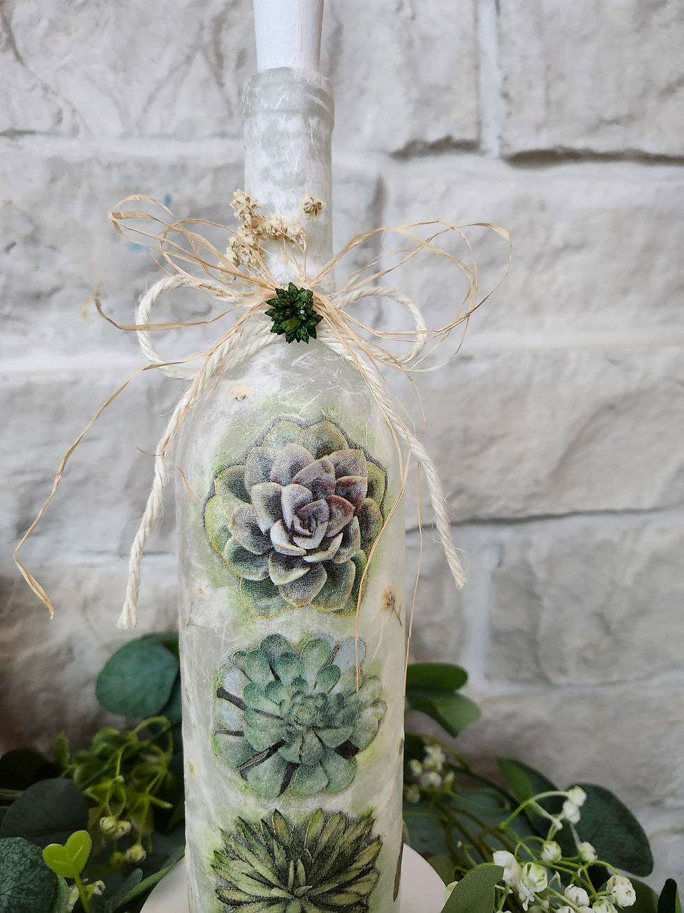 Thumbnail: Lighted Decorative Seasonal Spring/Summer Bottle 'Three Flowers'