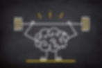 Brain exercise. Human brain lifting weights. Cognitive development concept. .jpg