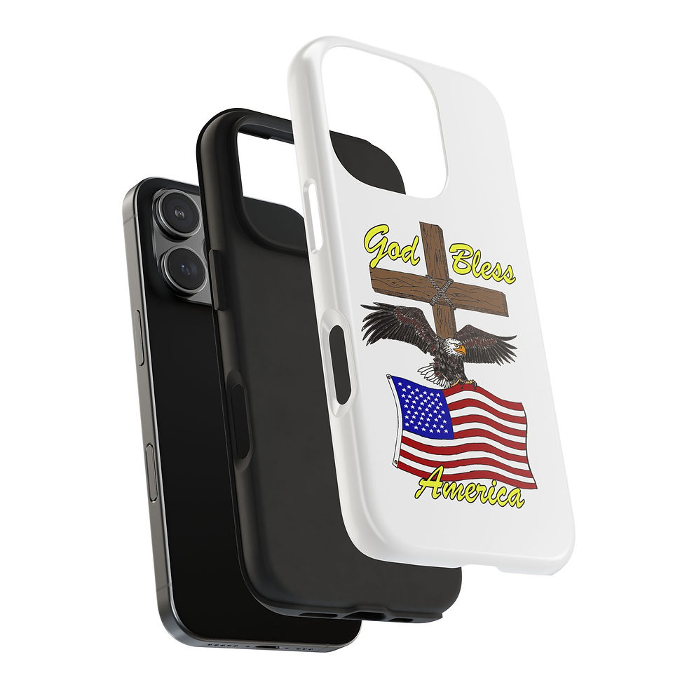 Thumbnail: God bless America, Faith-Based Gift, Durable Phone Covers, Religious Accessories