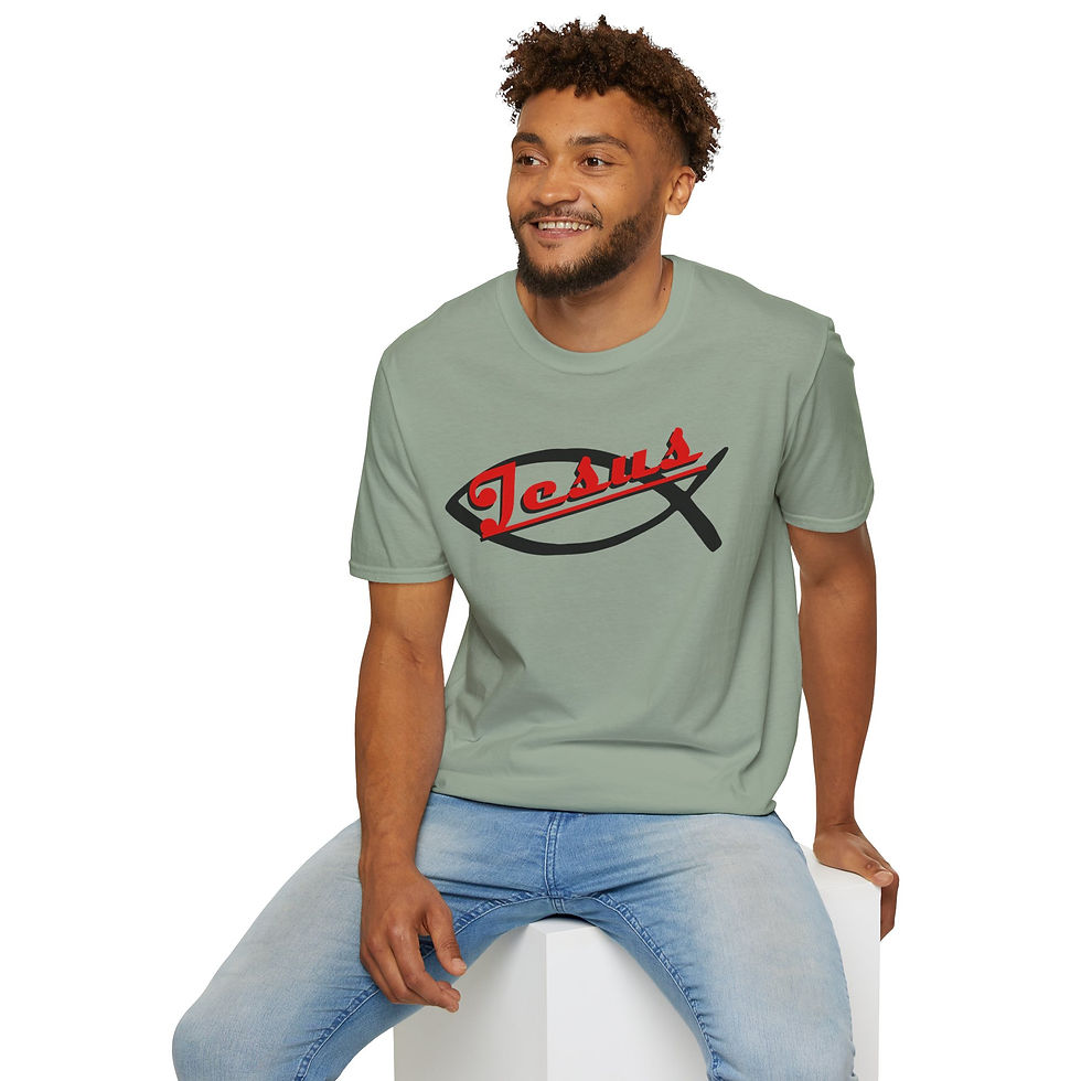 Thumbnail: Jesus Fish Unisex Softstyle T, Faith, Christian Gift, Everyday Wear, Religious 