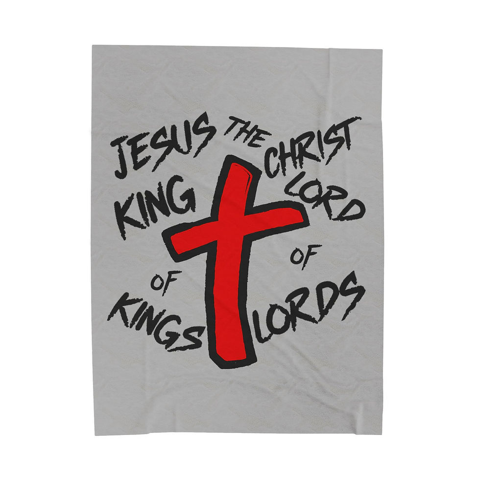 Thumbnail: Velveteen Plush Blanket - King of Kings and Lord of Lords Design