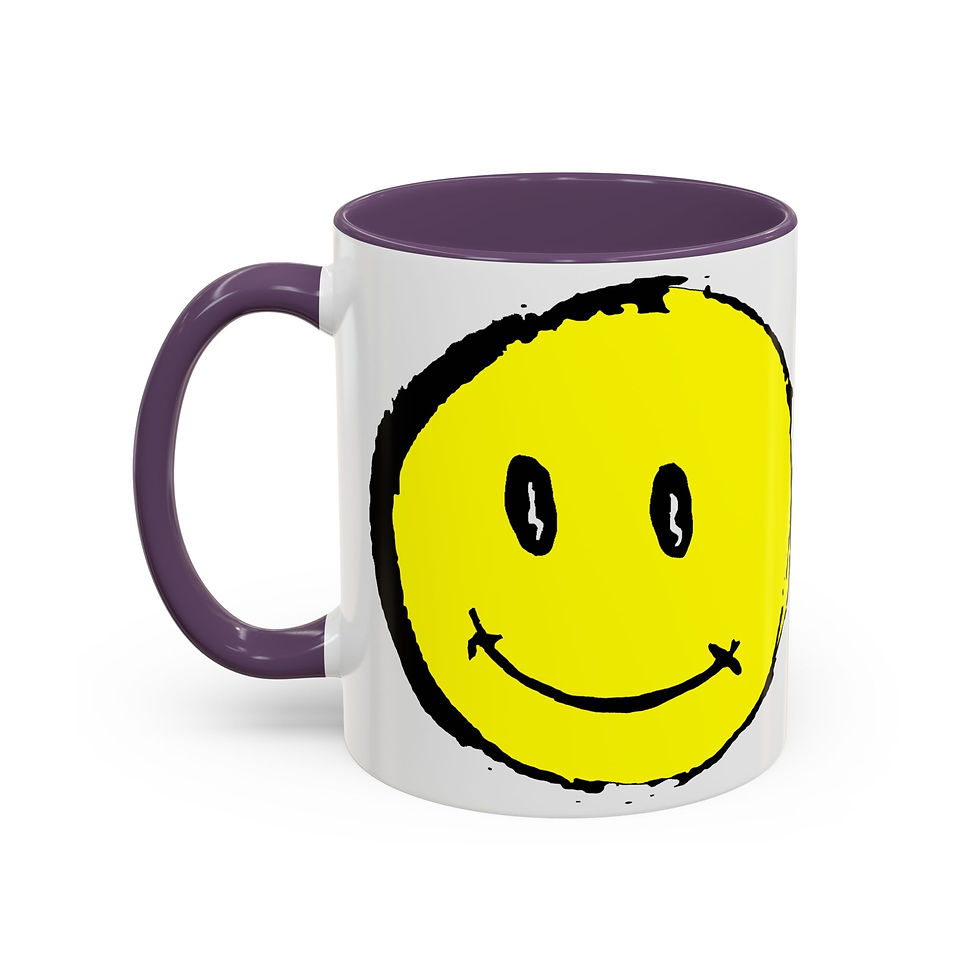Thumbnail: Coffee Mug Smiley Face Morning Drink Cup 11, 15oz