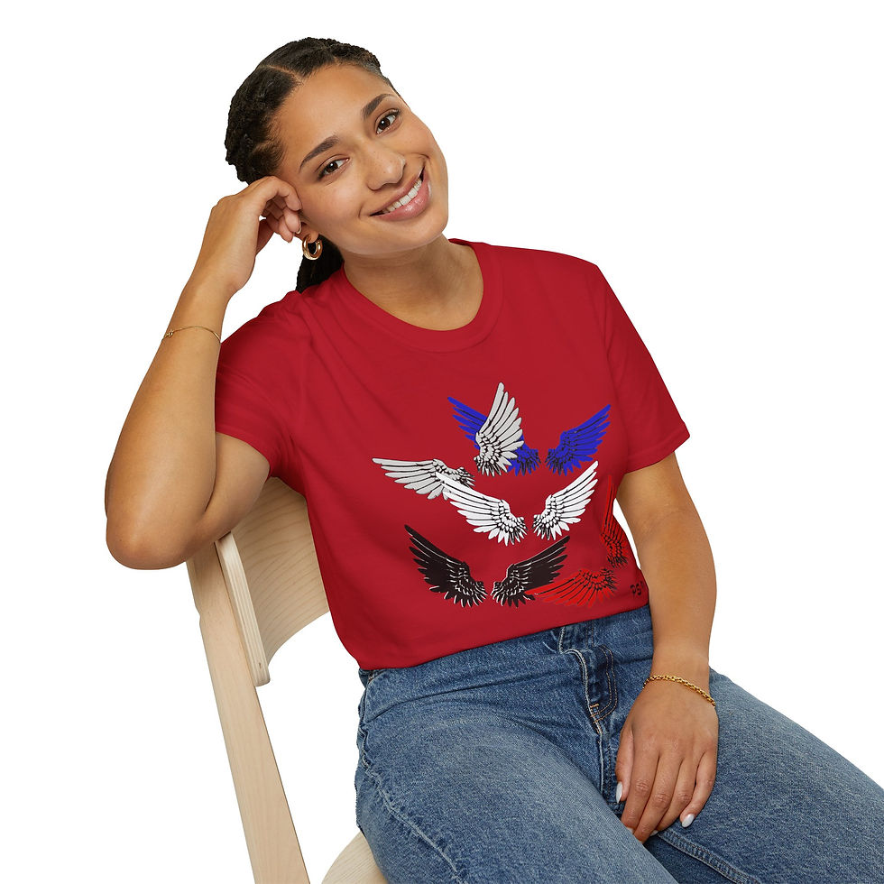 Thumbnail: Angelic Wings Unisex Softstyle T-Shirt, Gift, Casual Wear, Everyday Use, 