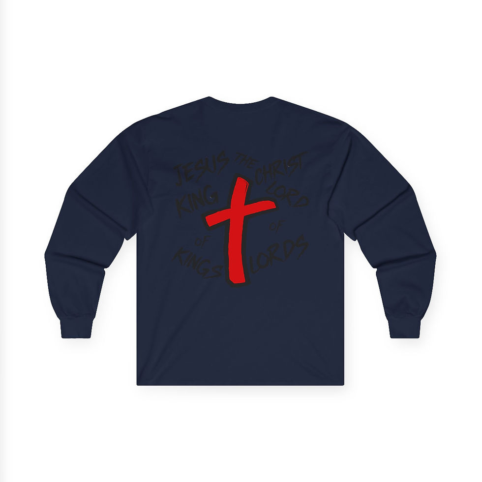 Thumbnail: Religious Long Sleeve Tee - Jesus Christ King of kings Lord of lords