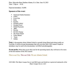 Fact Sheet for Atlanta United