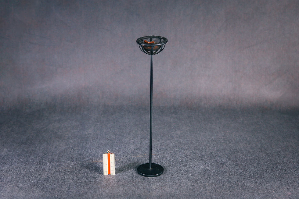 Thumbnail: Dollhouse Miniature Cresset with Fire Wood