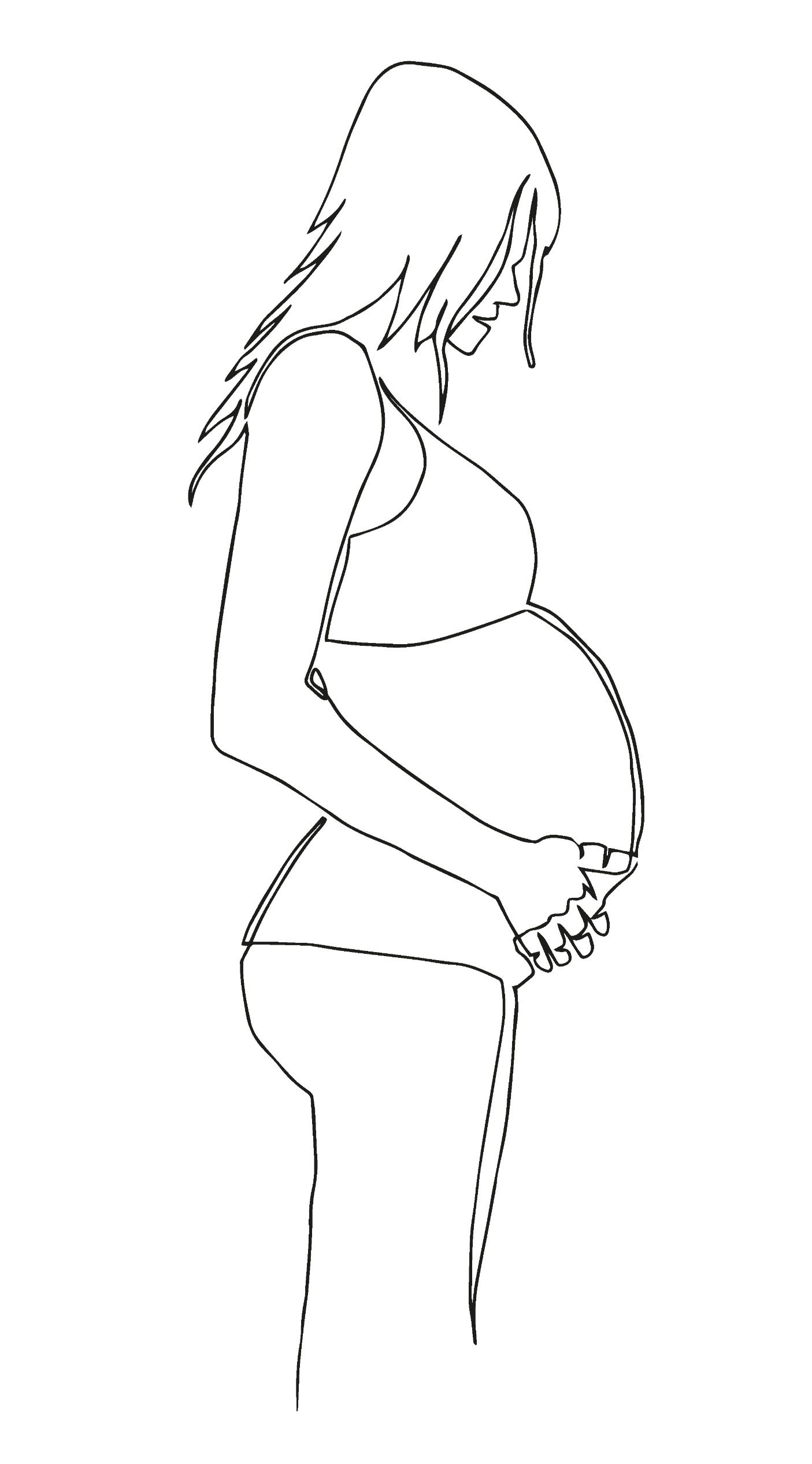 Carte Postale silhouette femme enceinte