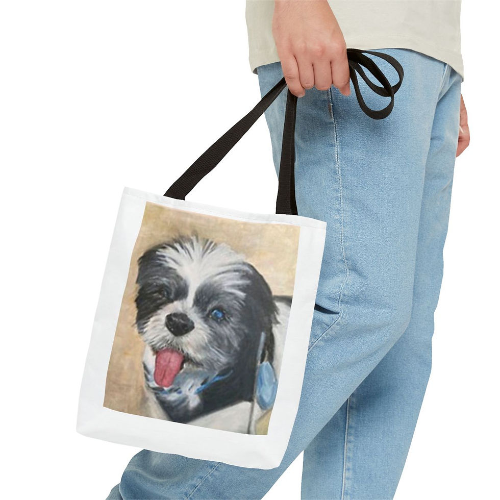Thumbnail: Customized Pet Portrait Tote Bag 13" x 13" 