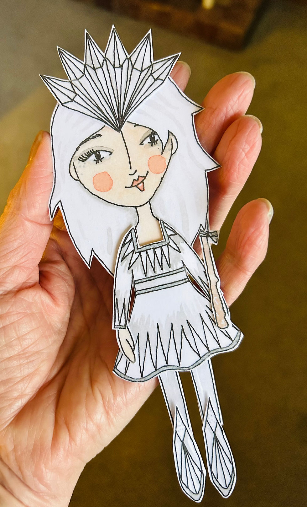 Thumbnail: Quartz aka Clarissa Frost paper poppet - Digital download to print