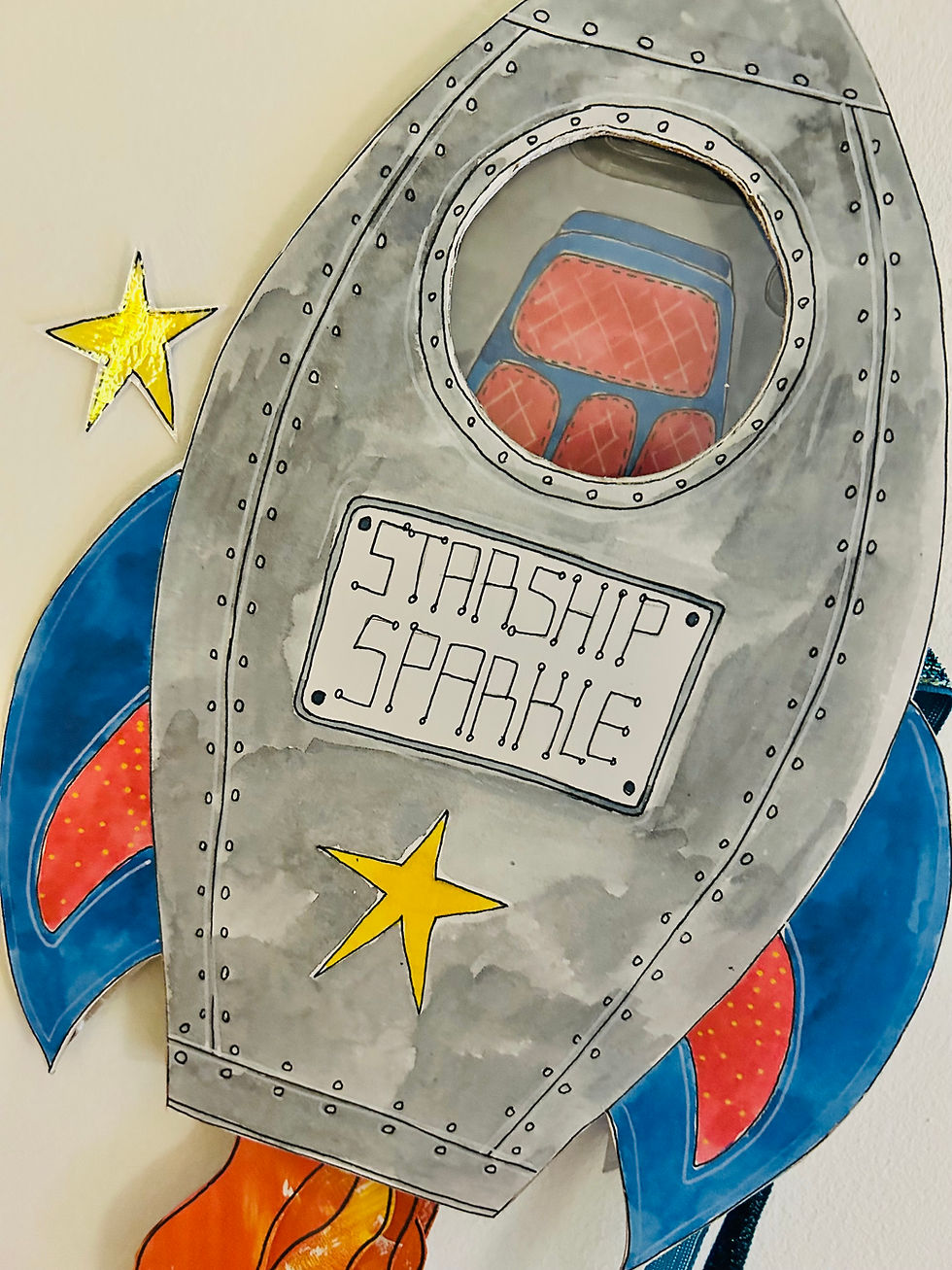 Thumbnail: Stella Starlight + rocket - paper poppet - Digital download to print
