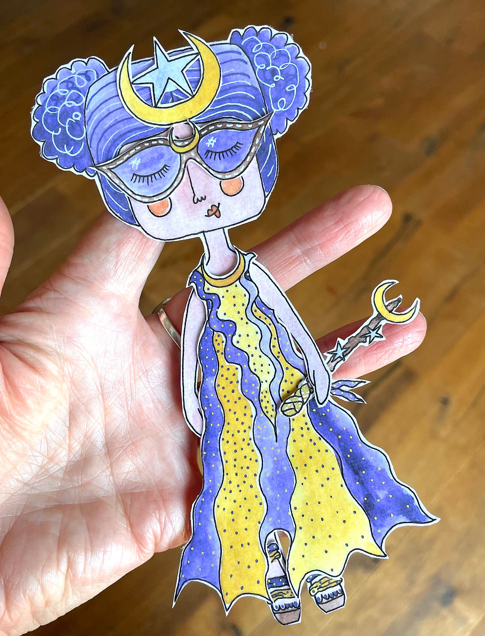 Thumbnail: Soo Nightingale paper poppet - Digital download to print