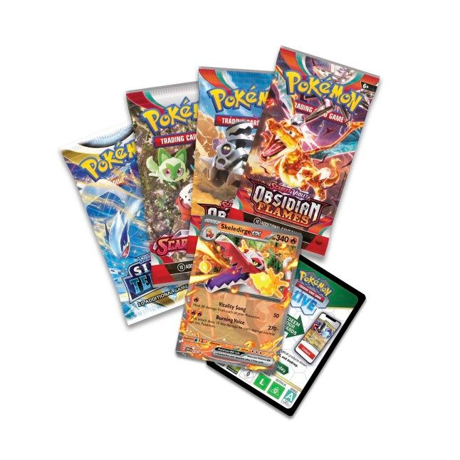Thumbnail: Pokémon Paldea Partners Tin - Meowscarada / Skeledirge / Quaquaval ex