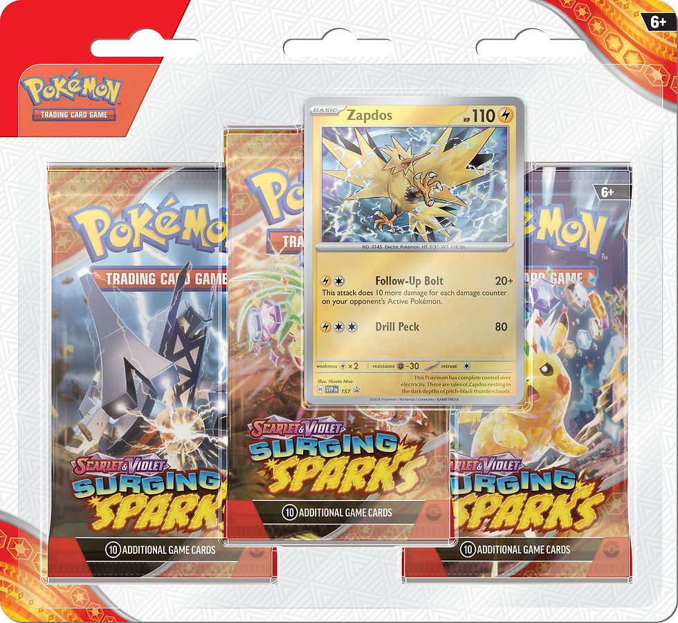 Thumbnail: Pokémon Surging Sparks: 3-Pack Blister (Quagsire / Zapdos)