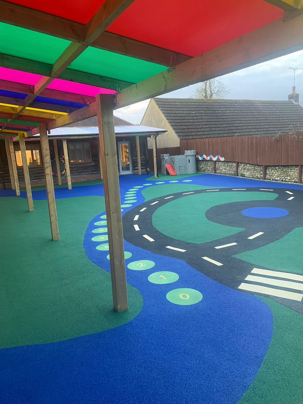 Rainbow roof School canopy