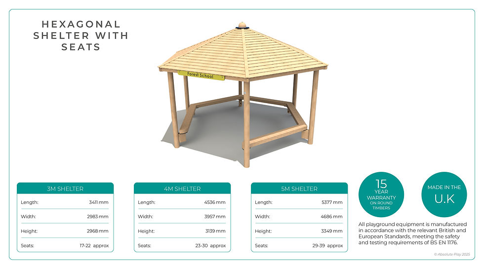 Hexagonal Shelter with seats
