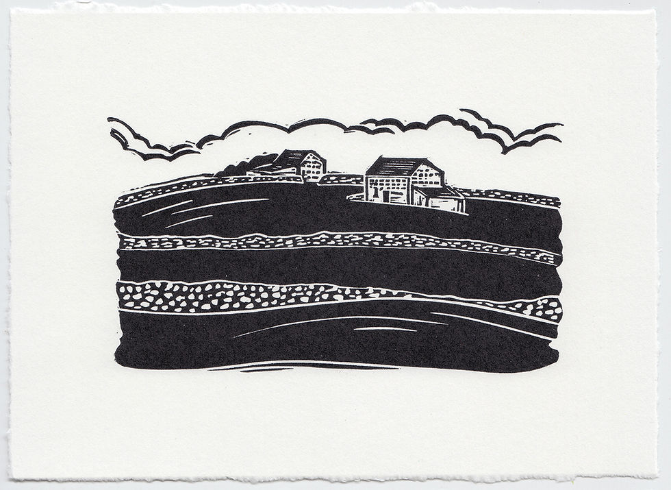 Thumbnail: Yorkshire Dales linocut print A