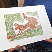 Jigsaw linocut print