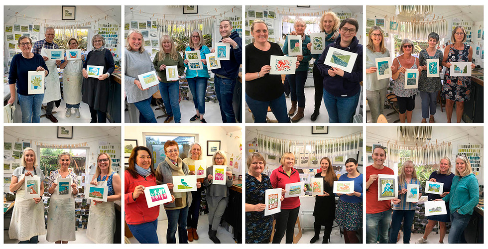 Jigsaw linocut printing York Michelle Hughes Design