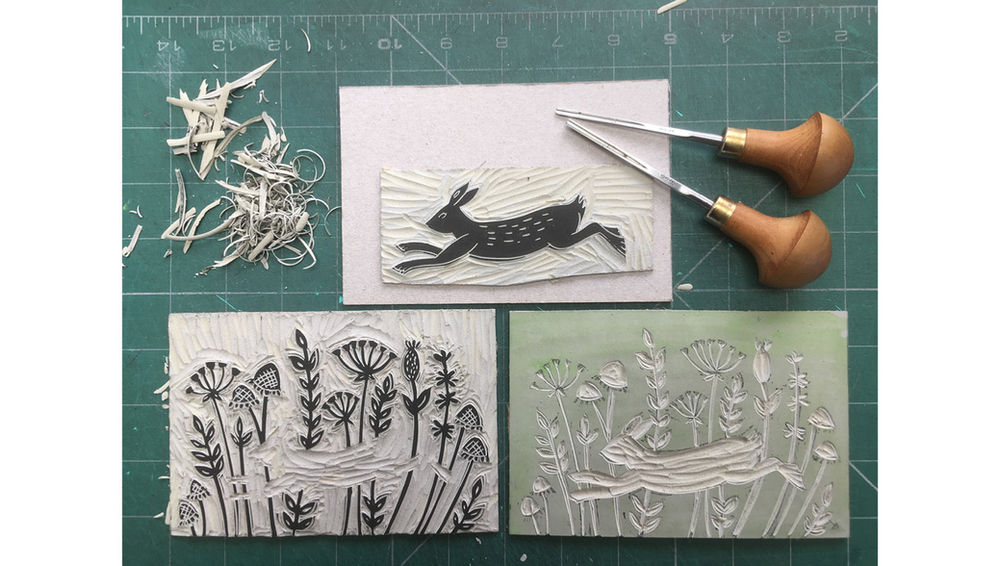Learn how to make a two and threecolour linocut print, using the multi