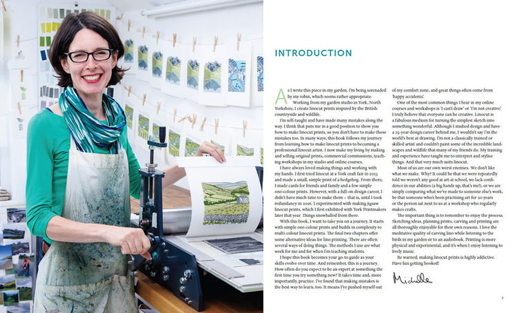 Printing Birds and Wildlife in Linocut Michelle Hughes book about