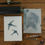 Thumbnail: Swallows, original linocut print - Slate blue