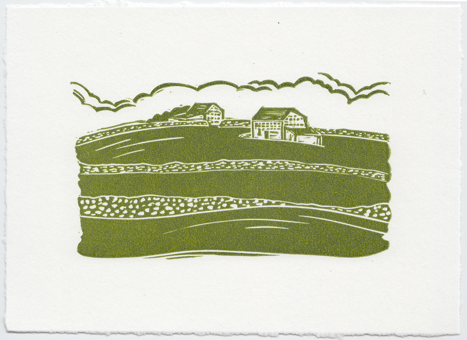 Yorkshire Dales linocut print A