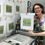 Thumbnail: Michelle Hughes printing Farndale linocut in her York studio – original landscape art from North Yorkshire