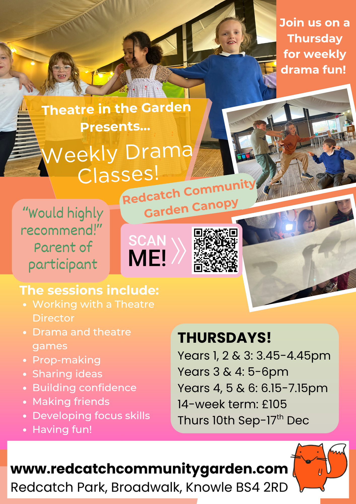 Autumn Term Theatre Workshops!