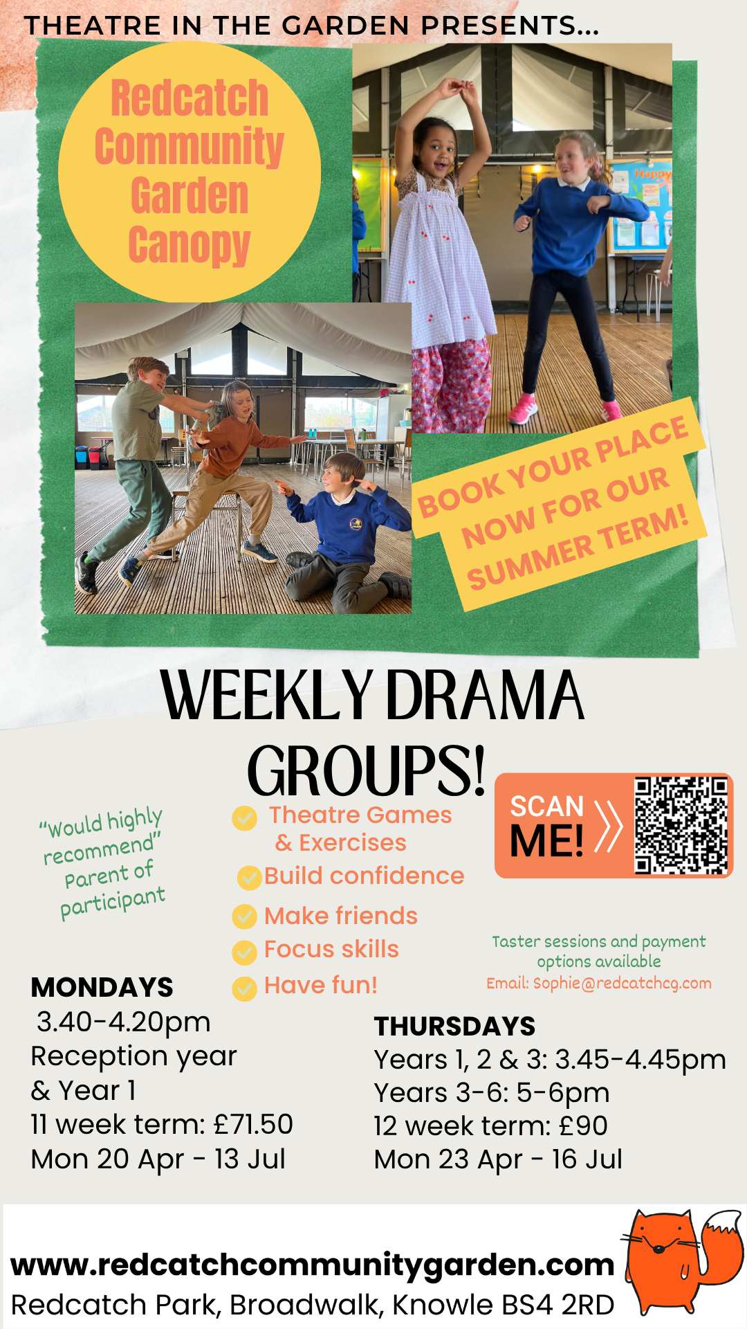 Weekly Drama Groups (Spring/Summer Term)