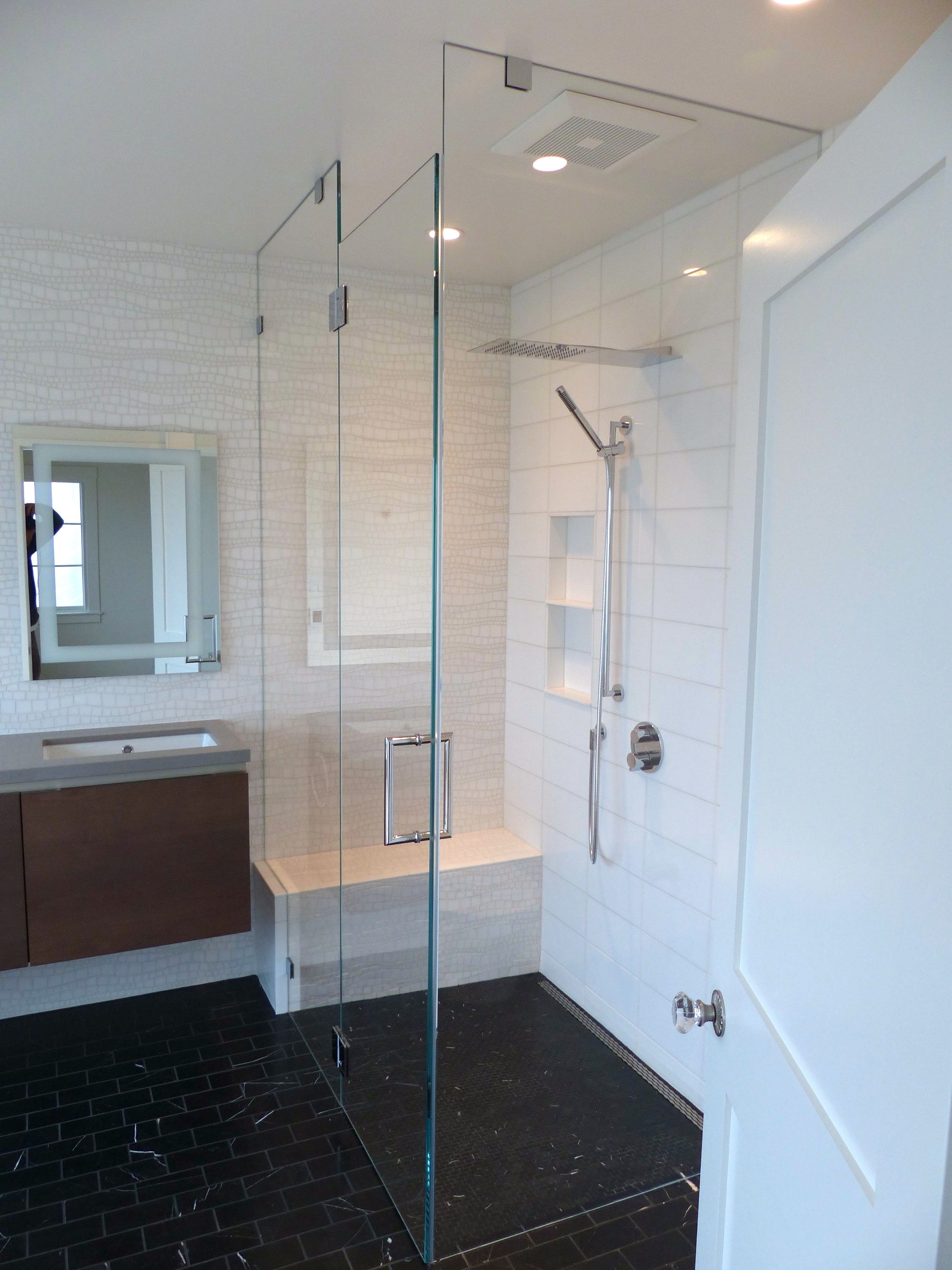 Modern style master bath remodel.