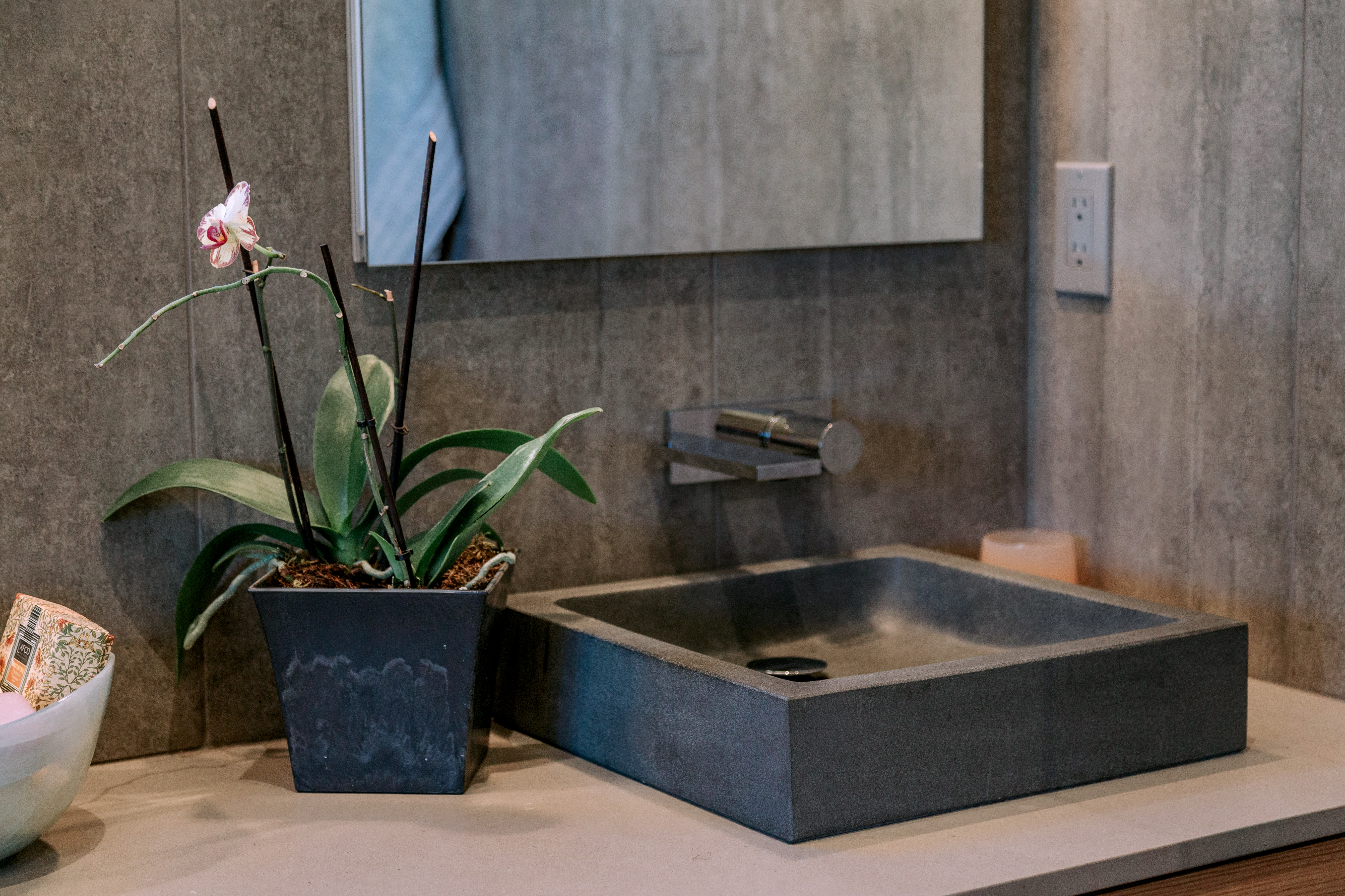 Close up of vanity in master bath