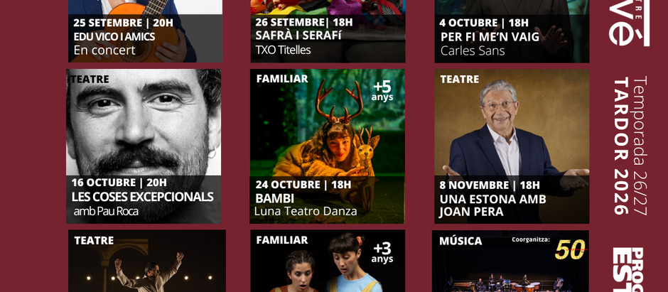 El Teatre Clavé presenta la programació estable de la tardor 2026
