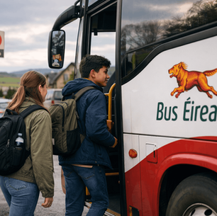 Students boarding a coach in Ireland for an Easter break trip