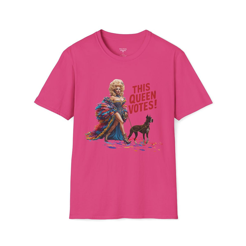 Thumbnail: QUEENS VOTE, TOO - Unisex Softstyle T-Shirt ($28.00 - $38.80)