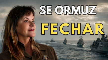 Denise olhando para o horizonte e o Estreito de Ormuz por traz.