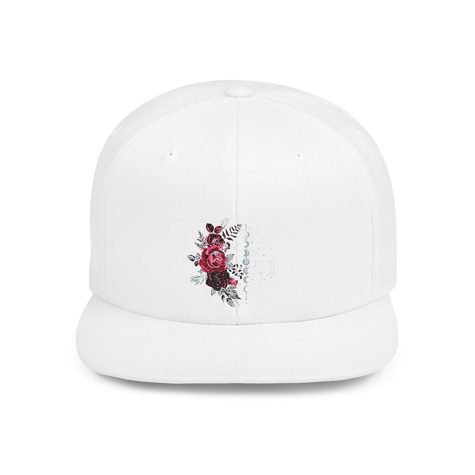 Rose & Moon Collection Flat Bill Snapback
