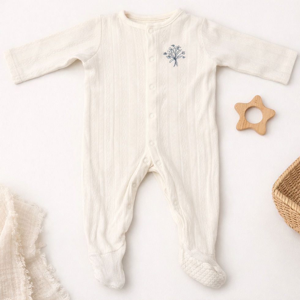 Thumbnail: 3-Pack Cream/Black Babygrows (6-9M)