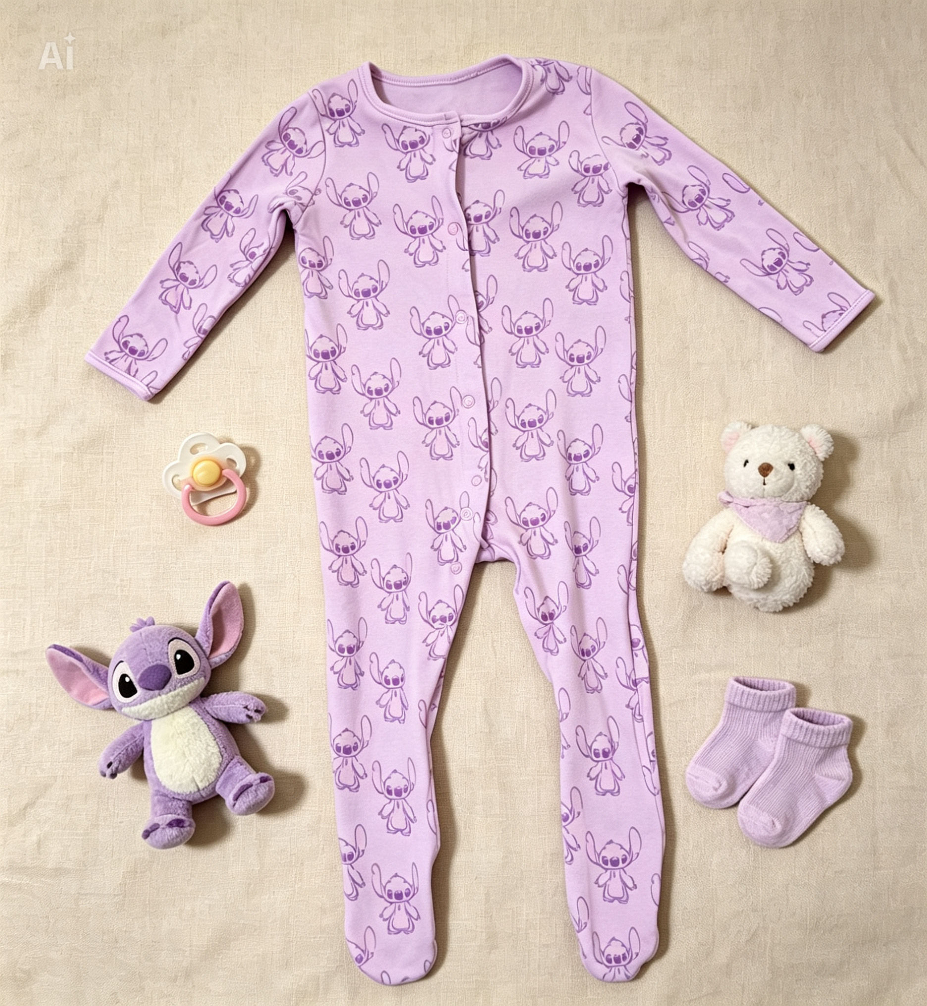 3-Pack Disney's Stitch Babygrows (9-12M)