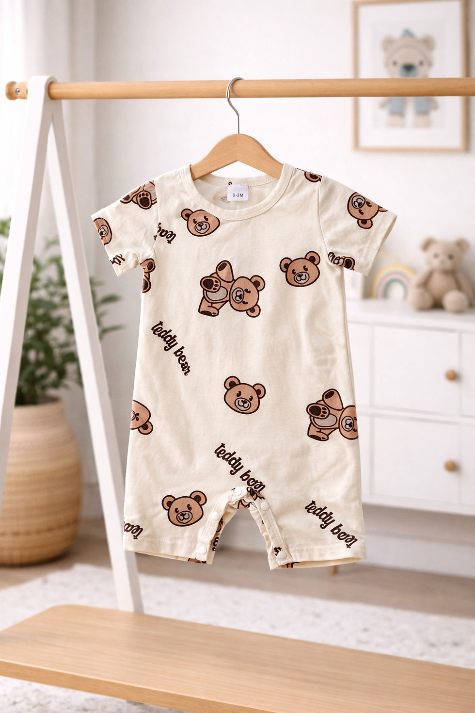 Thumbnail: 2-Pack Teddy Bear Rompers (0-3M)