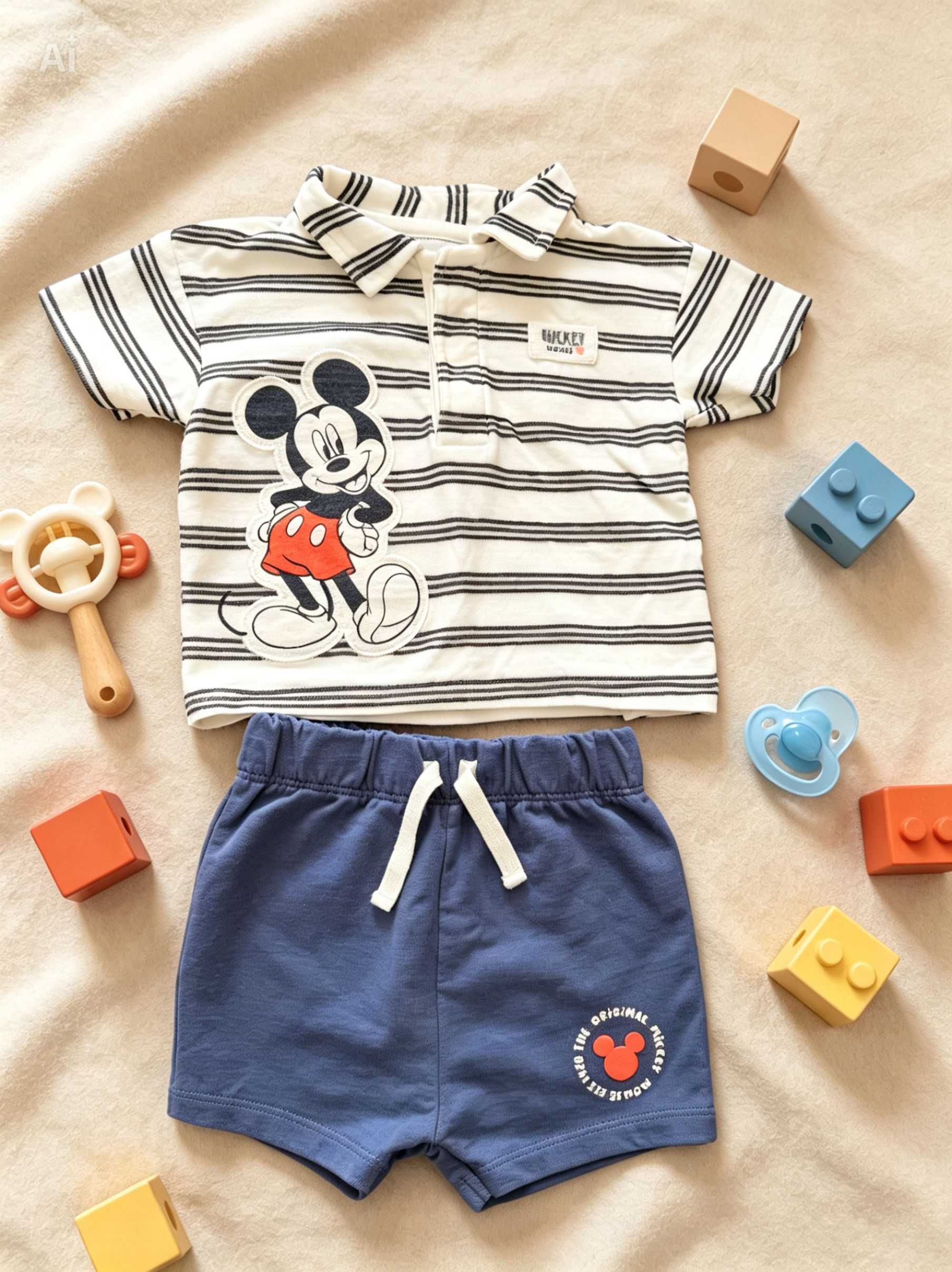 Classic Mickey Mouse Shorts and T-Shirt Set (3-6M)