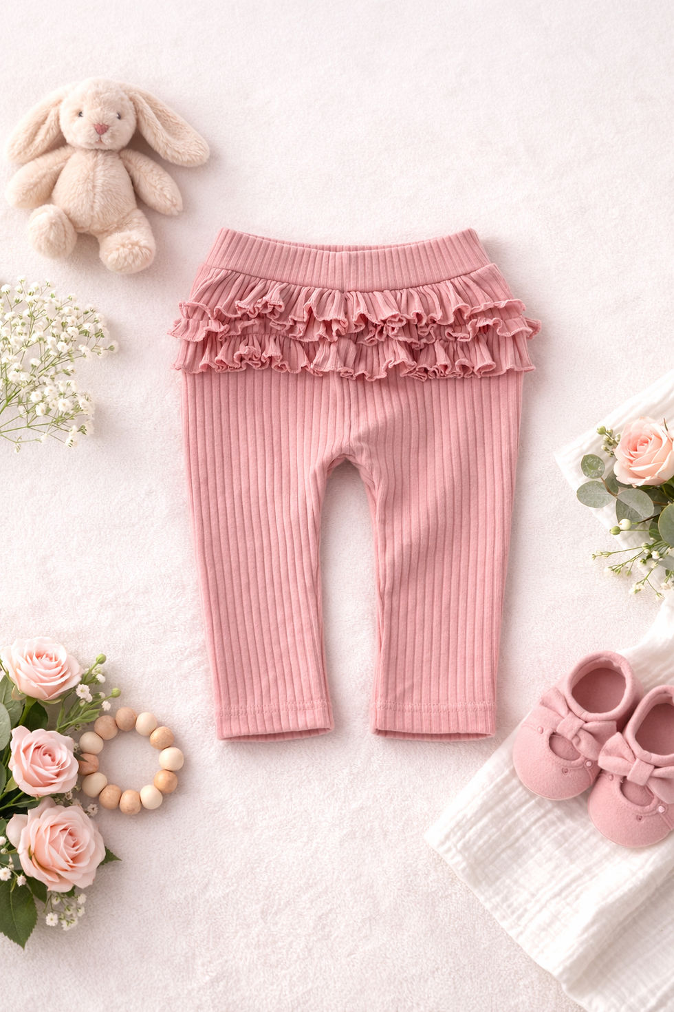 Thumbnail: Frill Ribbed 2-Piece Set (3-6M)
