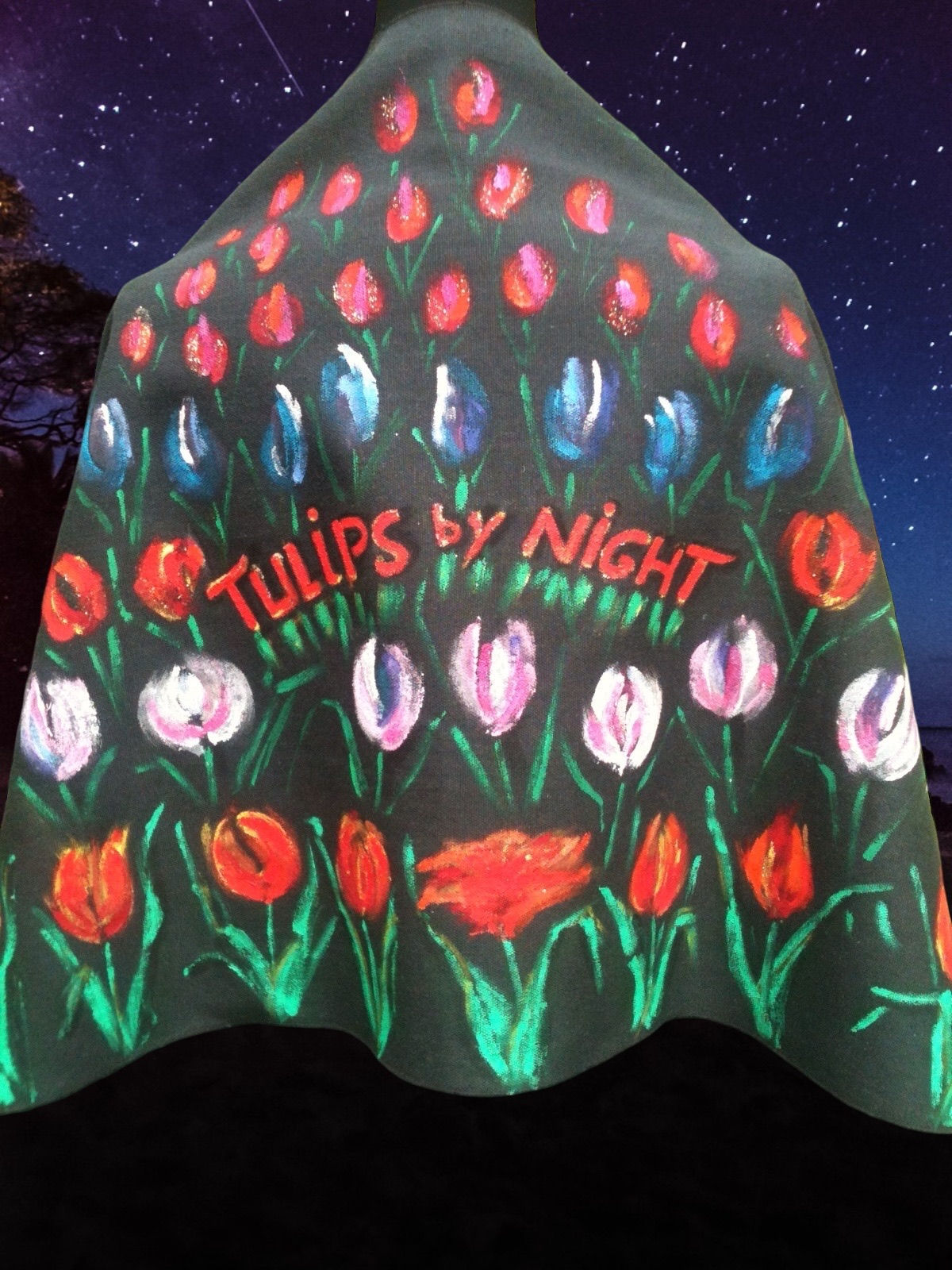 Étole TULIPS BY NIGHT