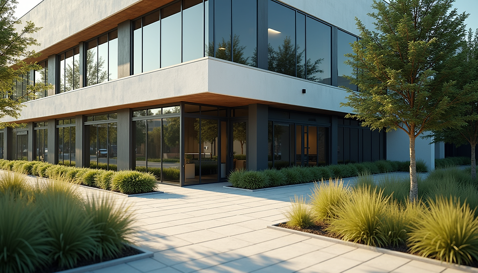 Well-maintained commercial building exterior