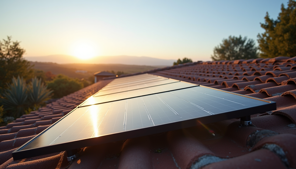 Eye-level view of rooftop solar panels installed on a residential home in Napa
