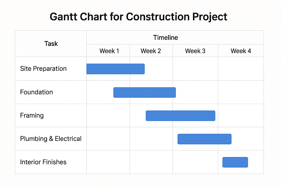 Gantt Chart for construction project