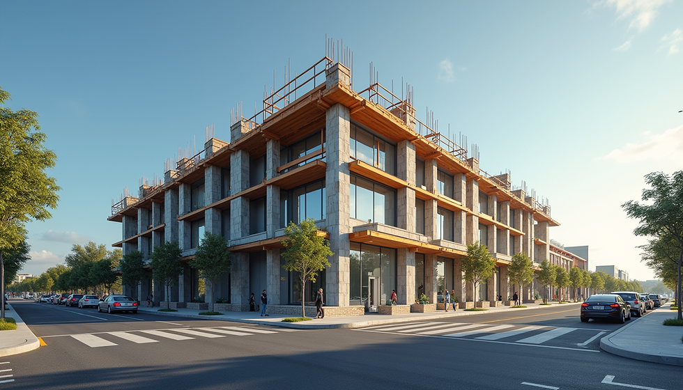 Modern commercial building construction in Sacramento