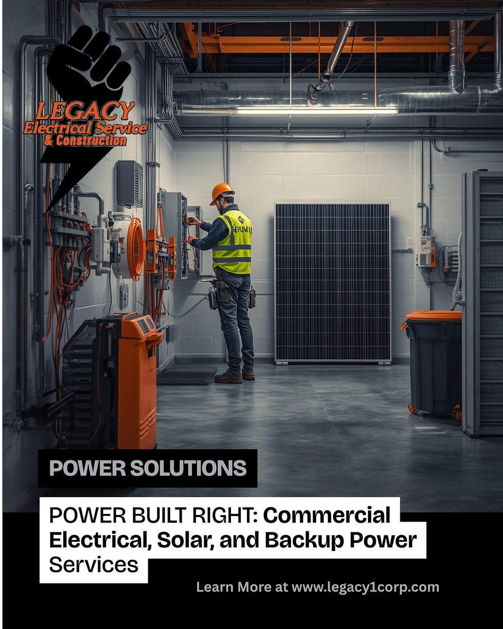 Legacy Electrical & Construction image of electrician installing backup power