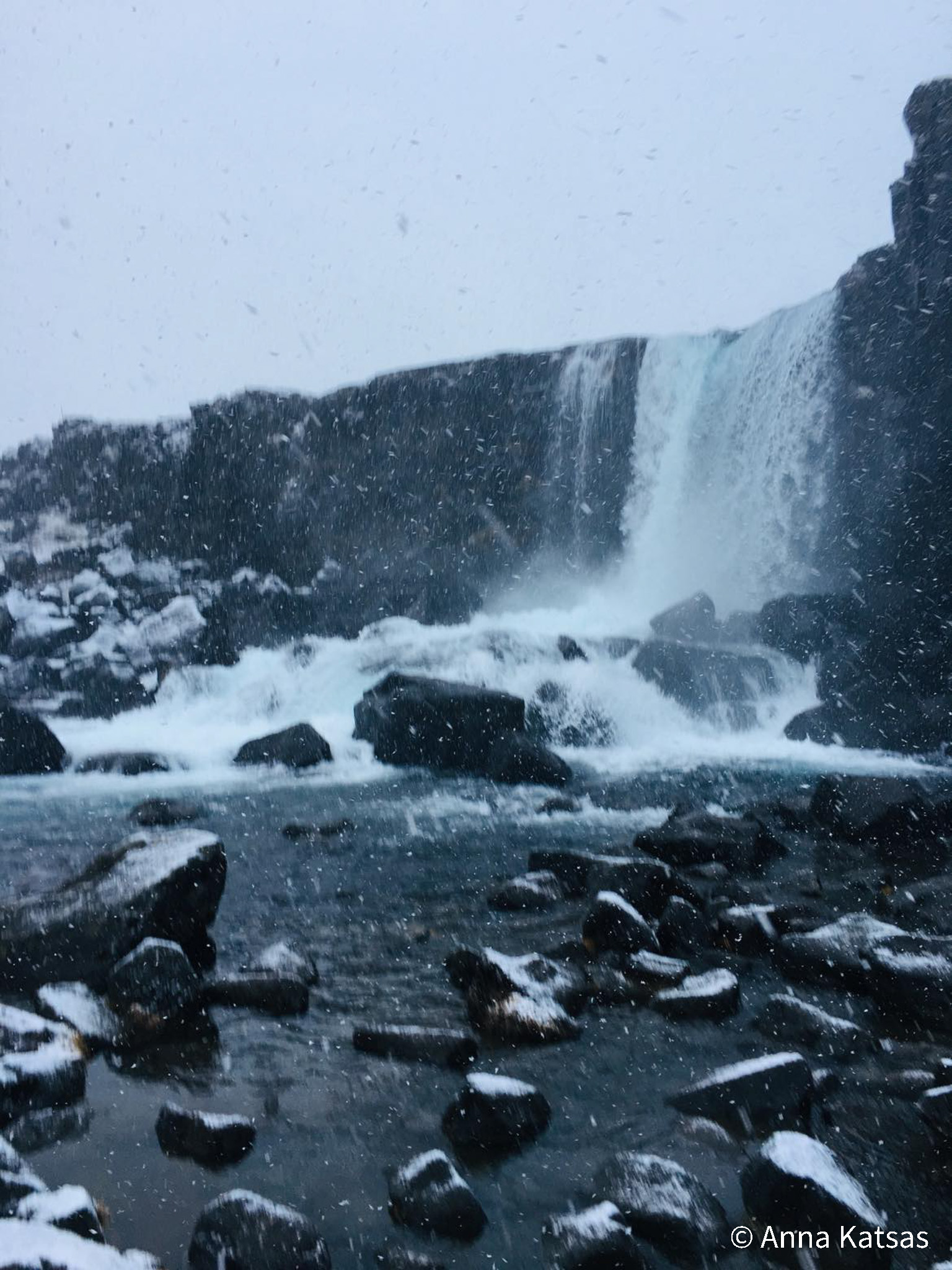 Þingvellir National Park Waterfall Snow Selfoss