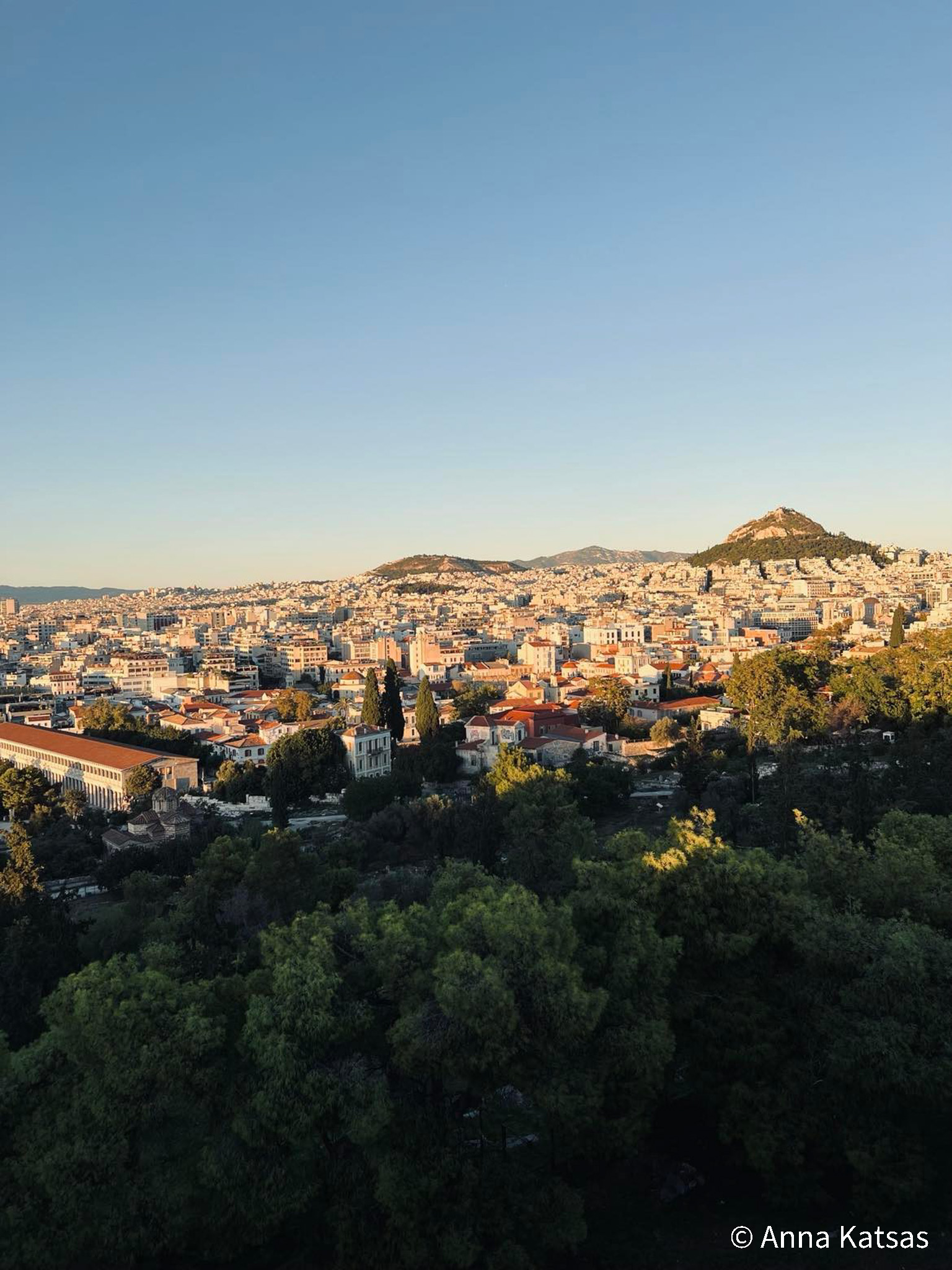 Athens Greece Acropolis Sunset Golden Hour