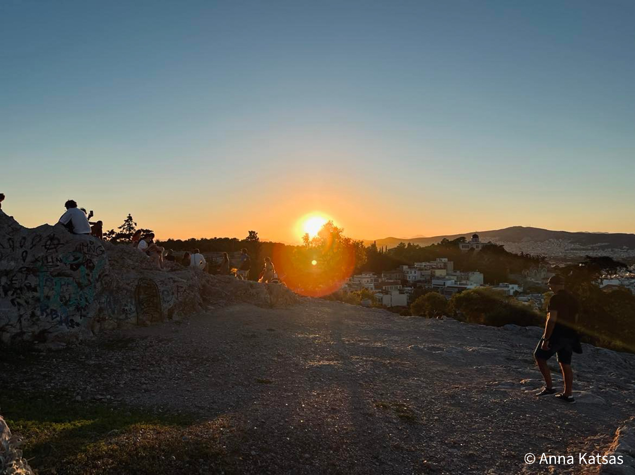 Sunset Acropolis Athens Greece